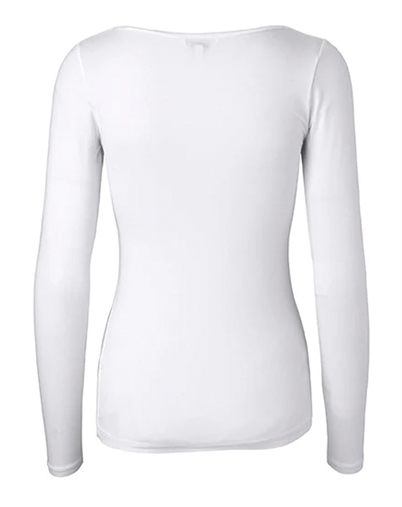 Mbym - Anna Basic Langærmet Trøje - Optical White 